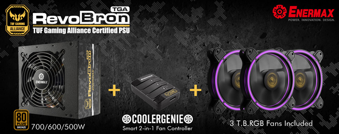 ENERMAX Launches RevoBron TGA, the TUF Gaming Alliance Certified PSU