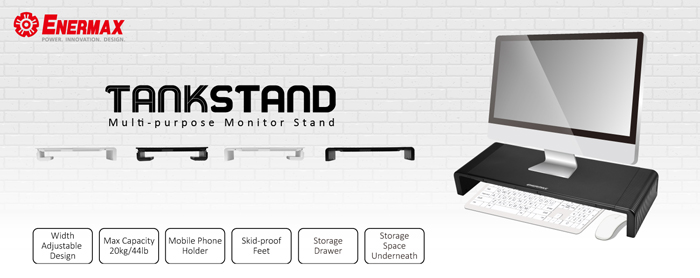 ENERMAX launches TANKSTAND, a multi-purpose monitor stand