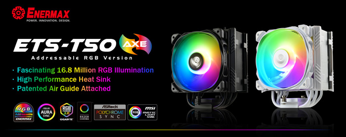 ENERMAX introduces a new CPU air cooler ETS-T50 AXE ARGB version