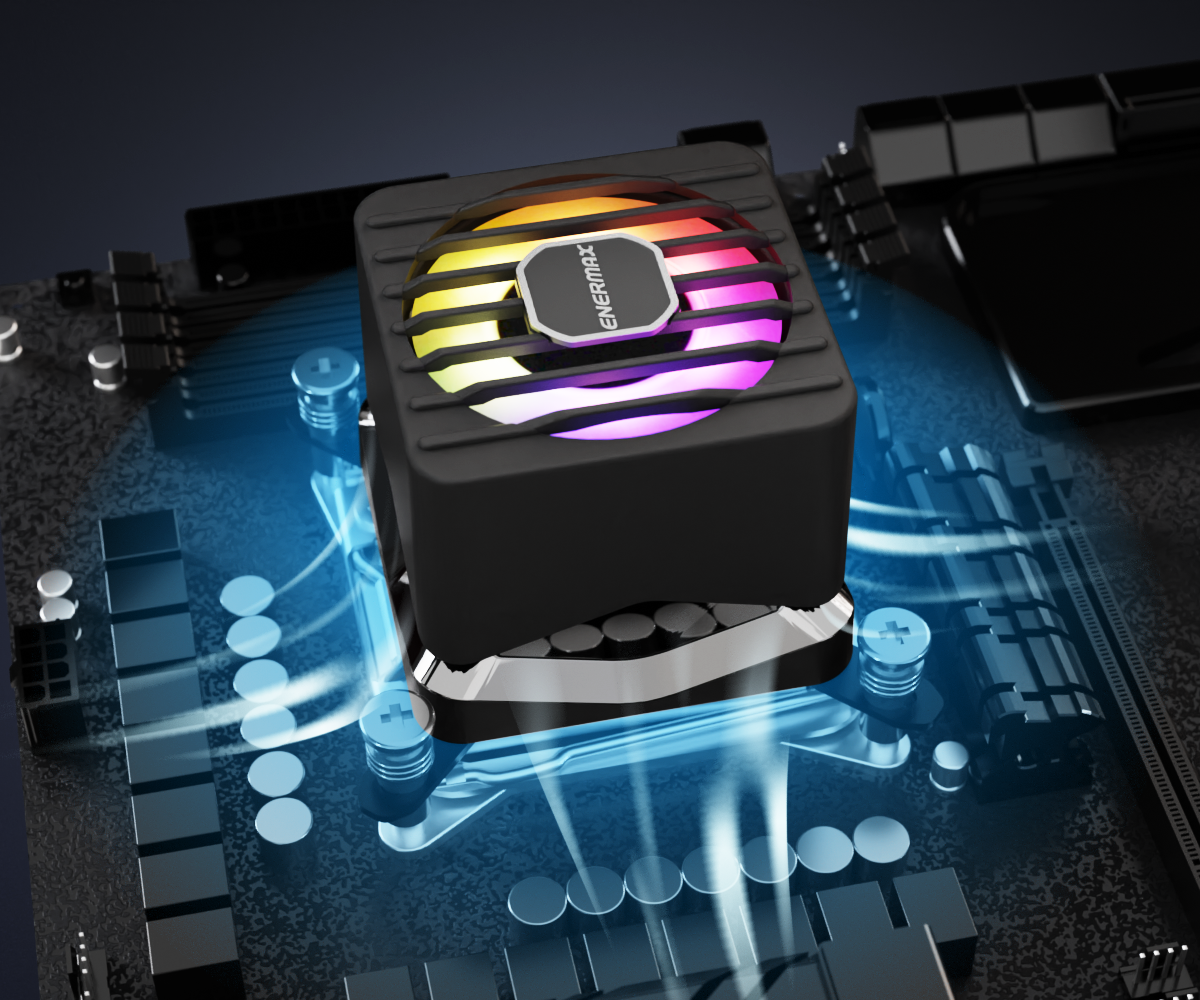 風晶凌LIQMAXFLO系列水冷頭內建6公分的VRM風扇