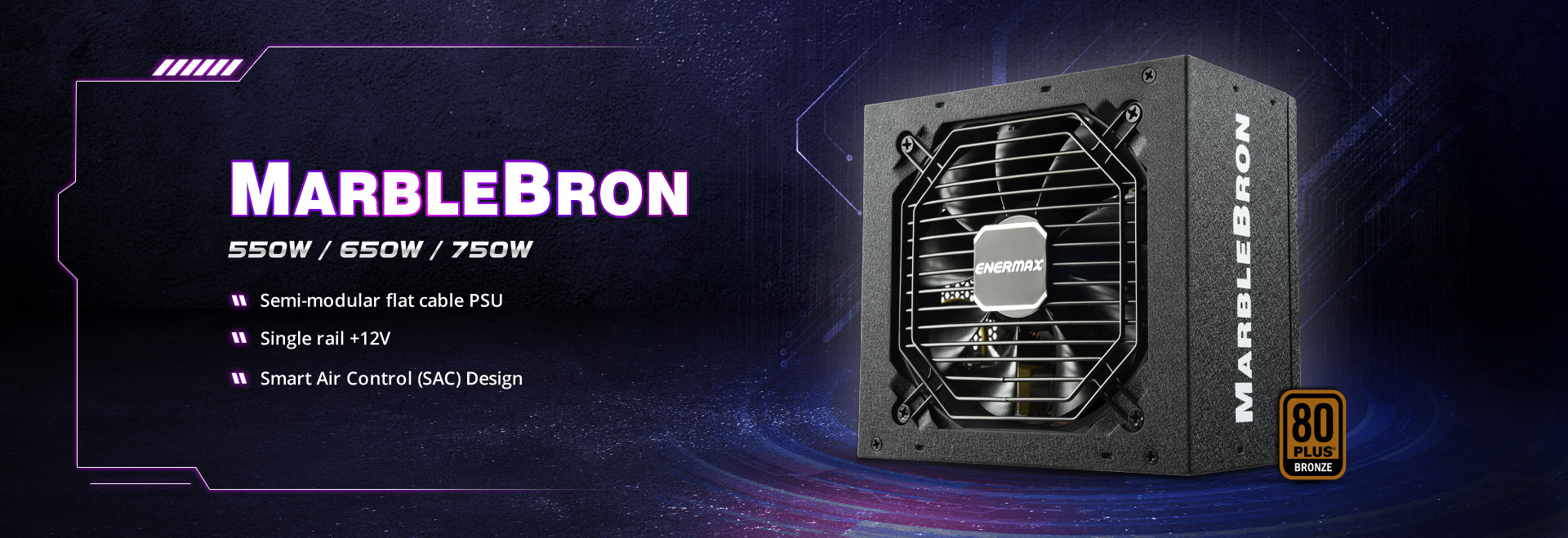 ENERMAX launches a new 80 PLUS Bronze certificated semi-modular PSU-MARBLEBRON