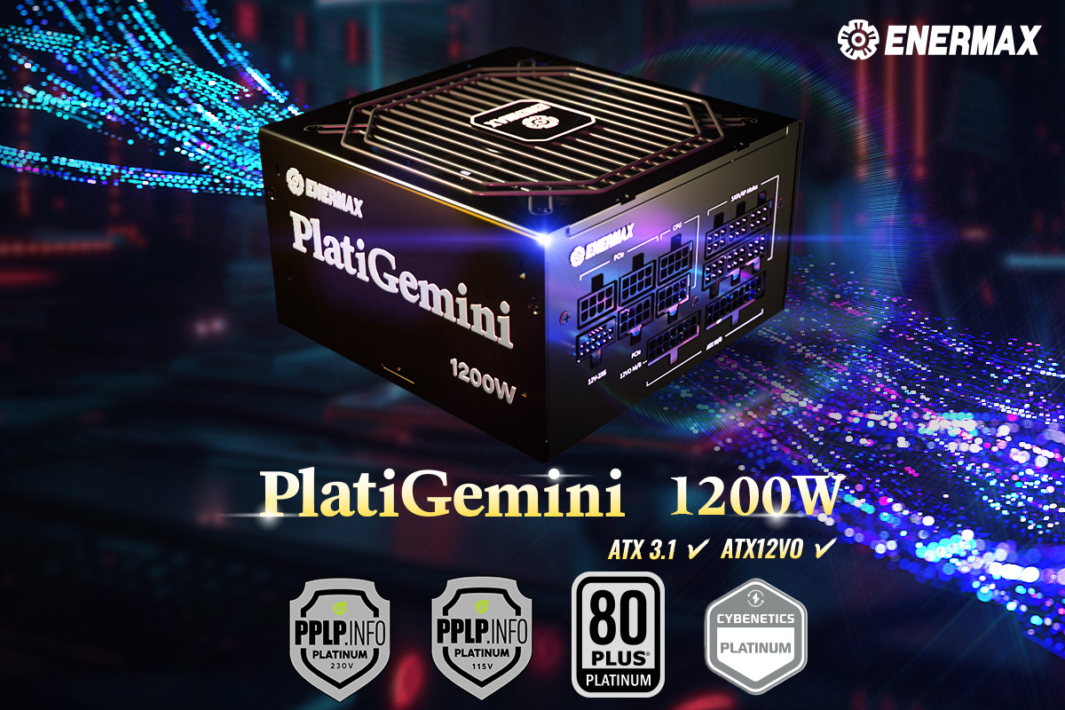 ENERMAX PlatiGemini 1200W Power Supply Achieves Triple Platinum Certification
