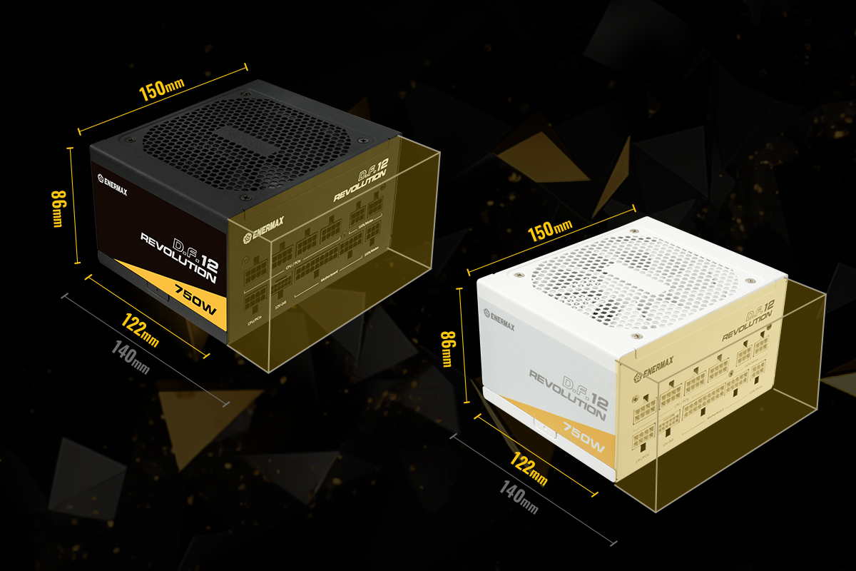 ENERMAX推出鐵殼深度僅122mm的ATX 3.1電源供應器：金靜冰核REVOLUTION D.F. 12