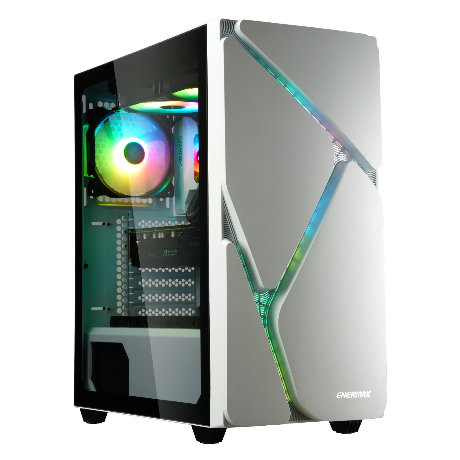 冰曜石 MarbleShell MS30 ARGB 中直立式機殼-白色