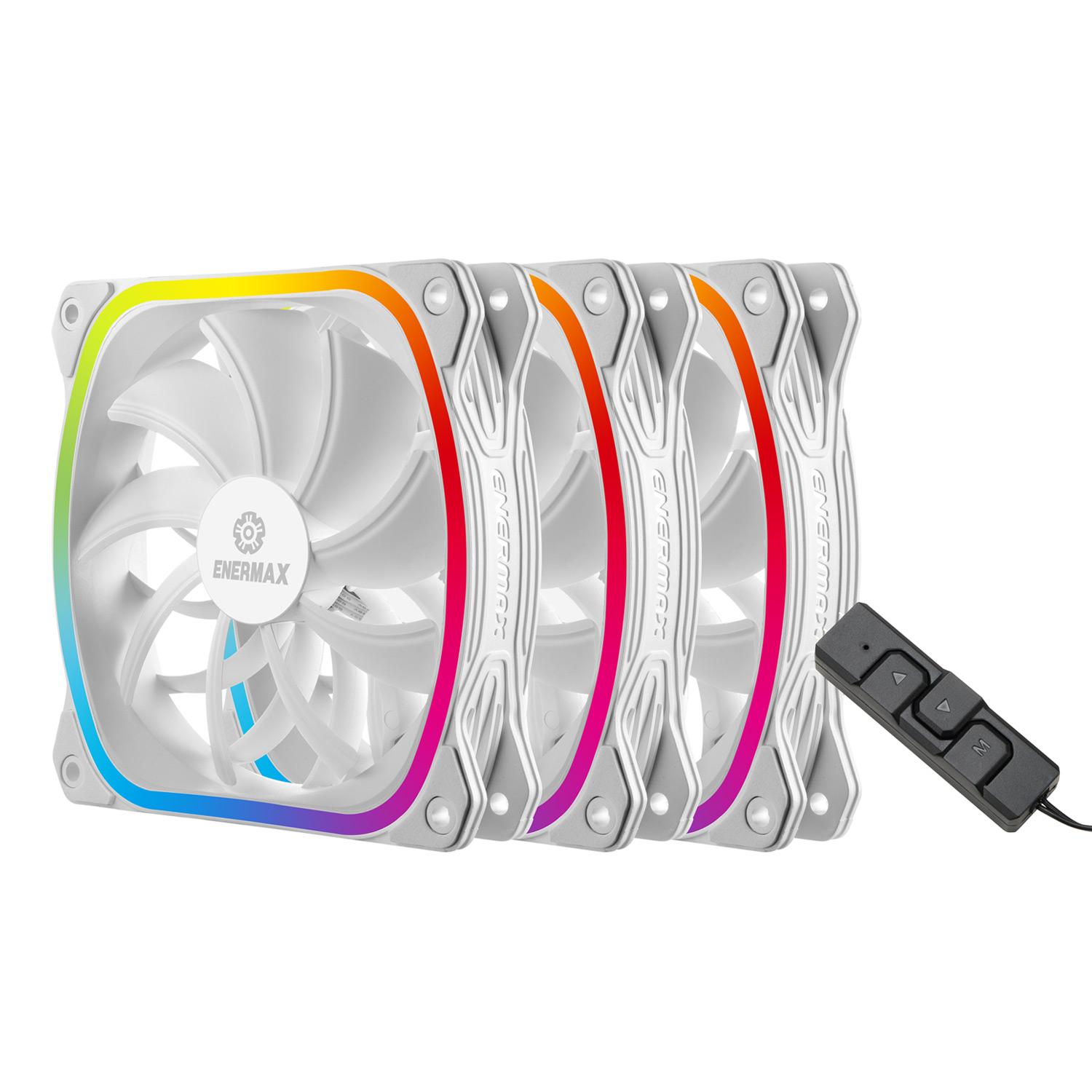 星彩蝠 SquA RGB ARGB 12公分風扇-白色(三顆包)