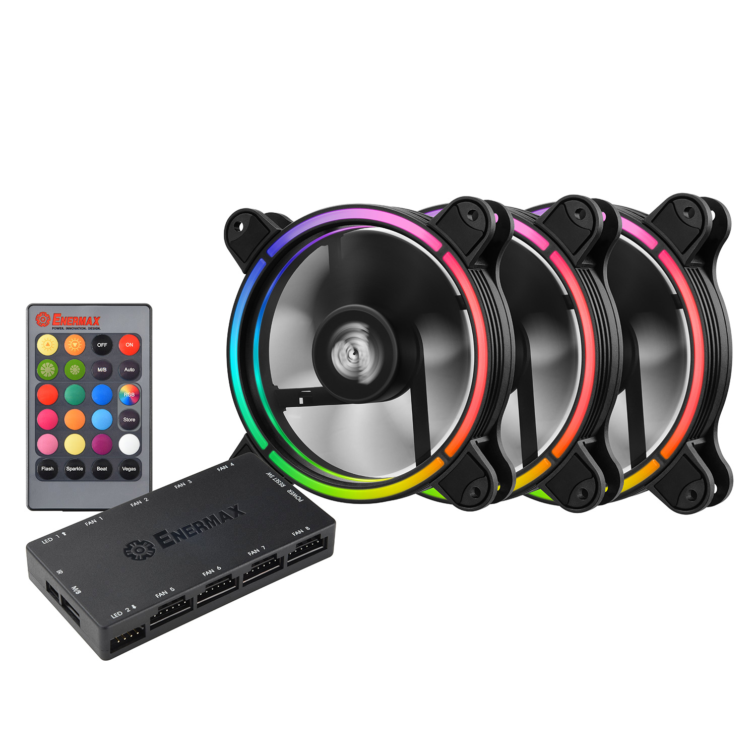金彩蝠 T.B. RGB. RGB 12公分風扇(三顆包)