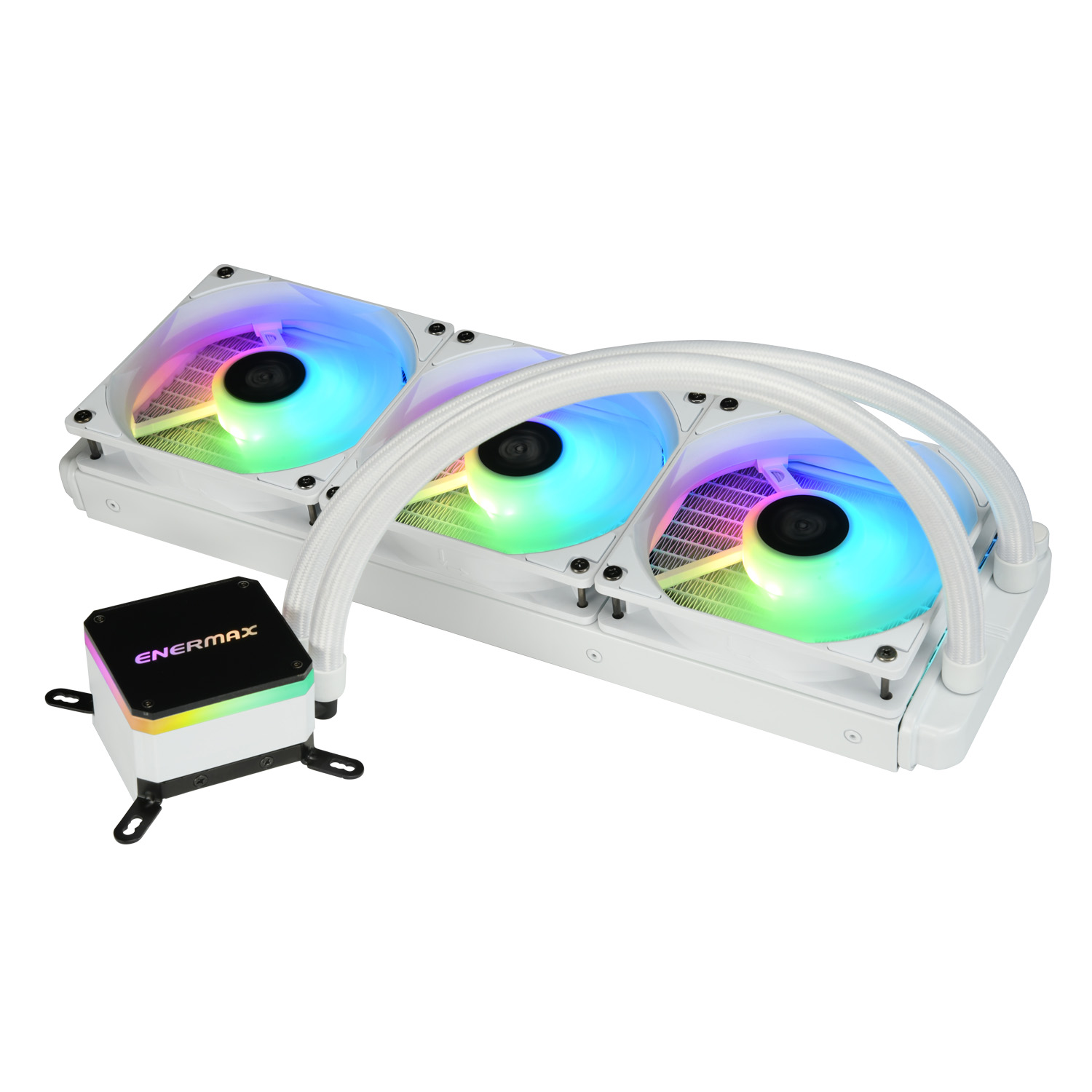 虹彩晶凌 LIQMAX III 360 ARGB CPU水冷散熱器-白色
